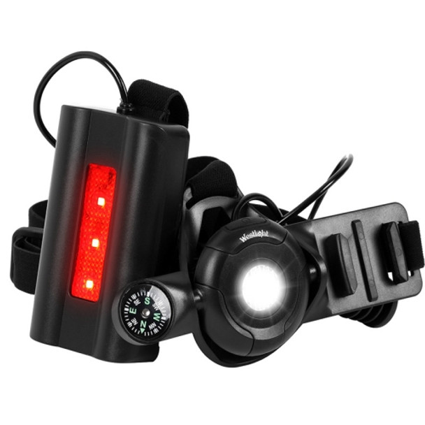 WEST BIKING YP0701264 Outdoor Sports Running Light With Compass Camera Buckle Night Running Highlight Chest Warning Light(Black)