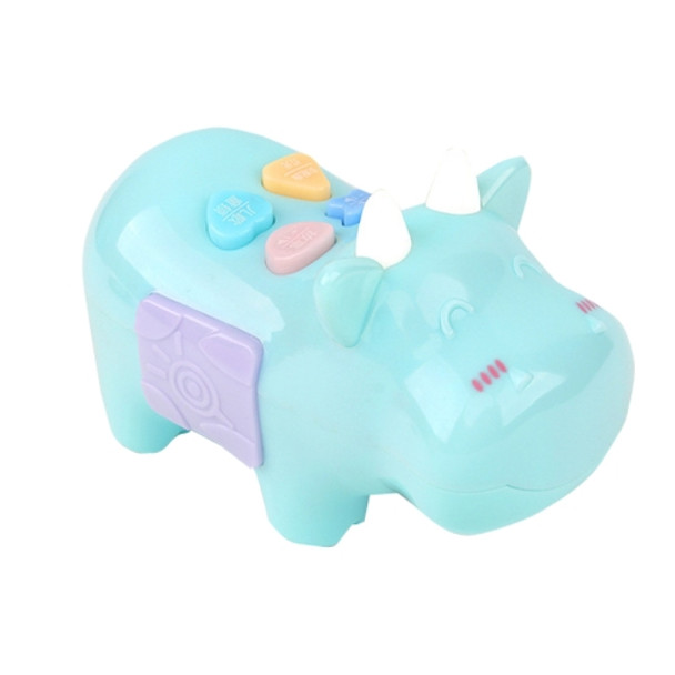 3 PCS Enlightenment Hippo Early Education Story Machine Luminous Mini Baby Learning Machine Music and Light Story Toy(Blue)