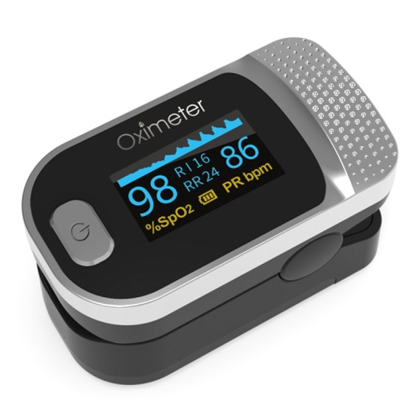 JZ-134R Finger Clip Oximeter Pulse Oximetry Monitor(Black Silver)