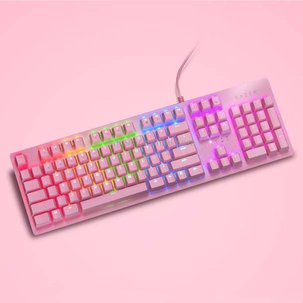 Razer Huntsman Tournament RGB Lighting Wired Gaming Mechanical Keyboard, Linear Optical Axis (Pink)