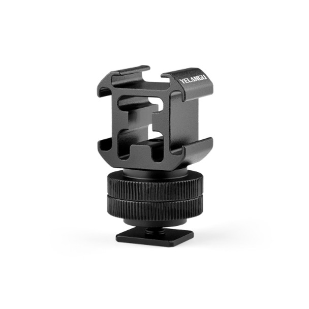 YELANGU A681 Triple Heads Hot Shoe Mount Adapter Flash Holder Bracket (Black)