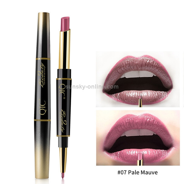 QIC Q909 2 in 1 Lipstick + Lipliner Makeup Long Lasting Cosmetics Lip Rouge(7-Pale Mauve)