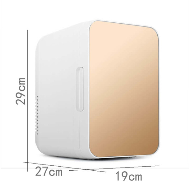 8L 37-48W Tempered Glass Panel Car / Home Mini Refrigerator(Gold)