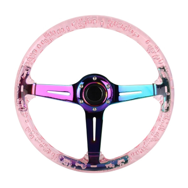 Car Universal Colorful Metal Crystal Anti-skid Steering Wheel Cover, Adaptation Steering Wheel Diameter: 38cm (Pink)