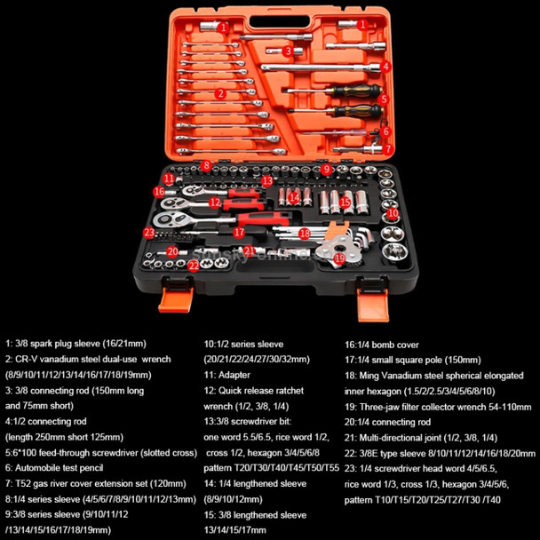 121 In 1 Multi-function Car Repair Combination Toolbox Ratchet Wrench Set