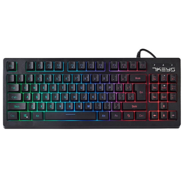 PK-870 USB Port RGB Lighting Mechanical Gaming Wired Keyboard (Black)