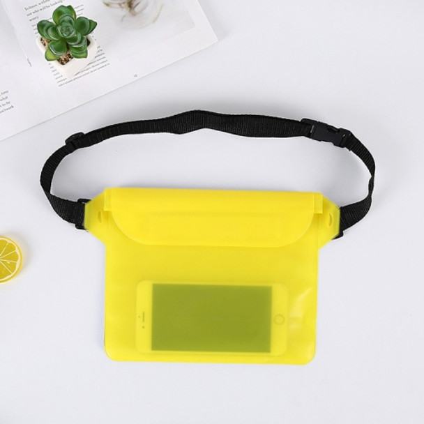 10 PCS Outdoor Beach Mobile Phone Waterproof Bag Three-Layer Sealed PVC Storage Waterproof Waist Bag(Yellow)