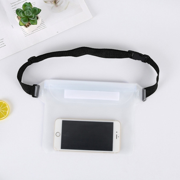 10 PCS Outdoor Beach Mobile Phone Waterproof Bag Three-Layer Sealed PVC Storage Waterproof Waist Bag(White)