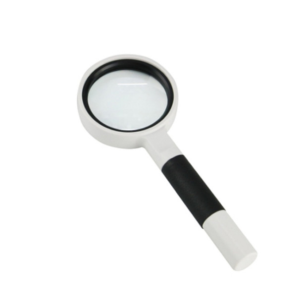 3 PCS Hand-Held Reading Magnifier Glass Lens Anti-Skid Handle Old Man Reading Repair Identification Magnifying Glass, Specification: 50mm 7 Times (Black White)