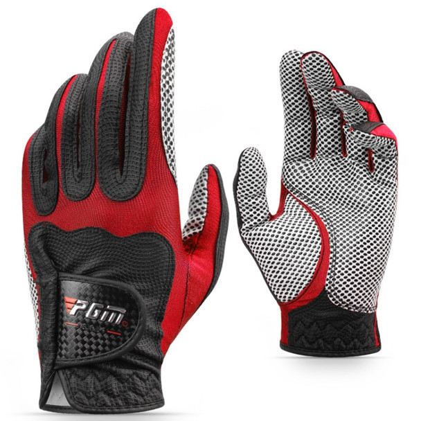 PGM Golf Microfiber Single Non-slip Left Hand Gloves for Men (Color:Black Red Size:S)