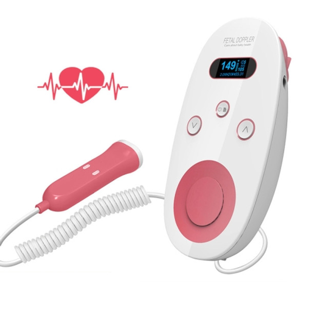 C102T9 Doppler Fetal Heart Rate Monitor OLED Dual-Color Display Noise Reduction Non-Radiation Multifunctional Fetal Heartbeat(Neutral English)