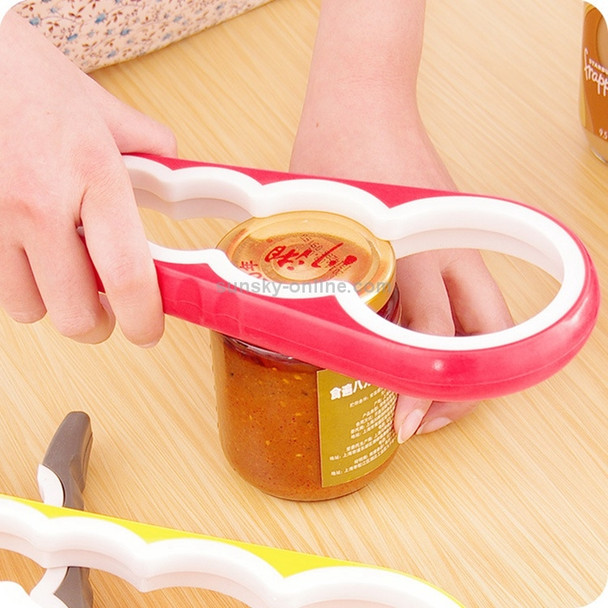 4 in 1 Multi-function Bottle Opener Home Safe Open Cans Anti-skid Cap Kitchen Tool, Random Color Delivery