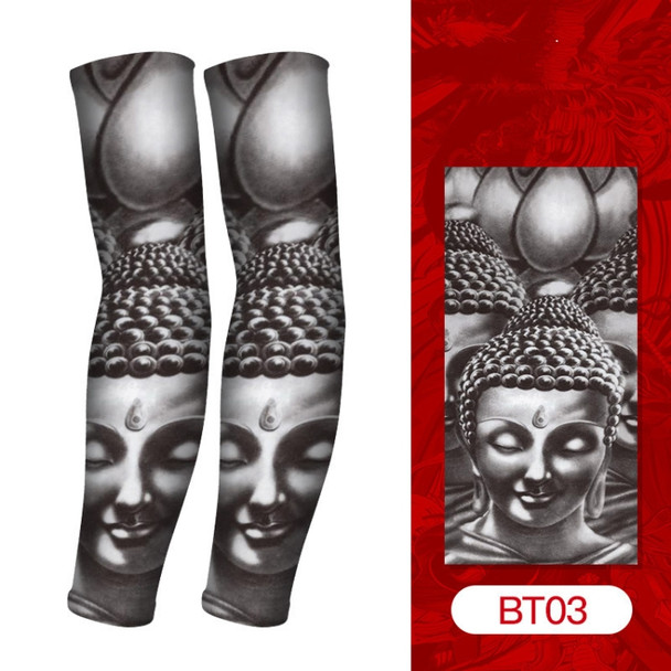 Summer Fake Tattoo Pattern Sunscreen Ice Sleeve Men And Woman Outdoor Riding Ice Sleeves(BT03)