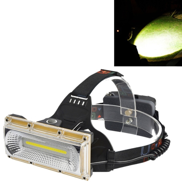 Detector Headlight LED+COB Floodlight Rechargeable Glare Work Light Auto Repair Head-mounted Flashlight, Colour: Gold Single (Color Box )