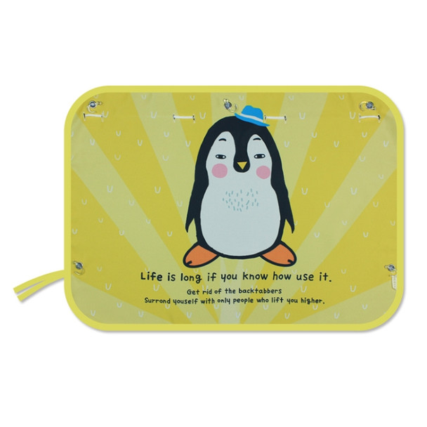 Yellow Penguin Pattern Car Large Rear Window Sunscreen Insulation Window Sunshade Cover, Size: 70*50cm