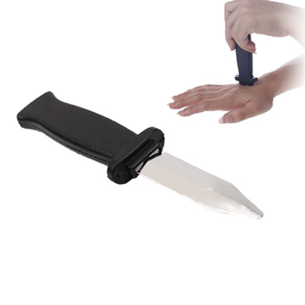 Tricky Retractable Plastic Knife, Fun Gag Toy(Black)