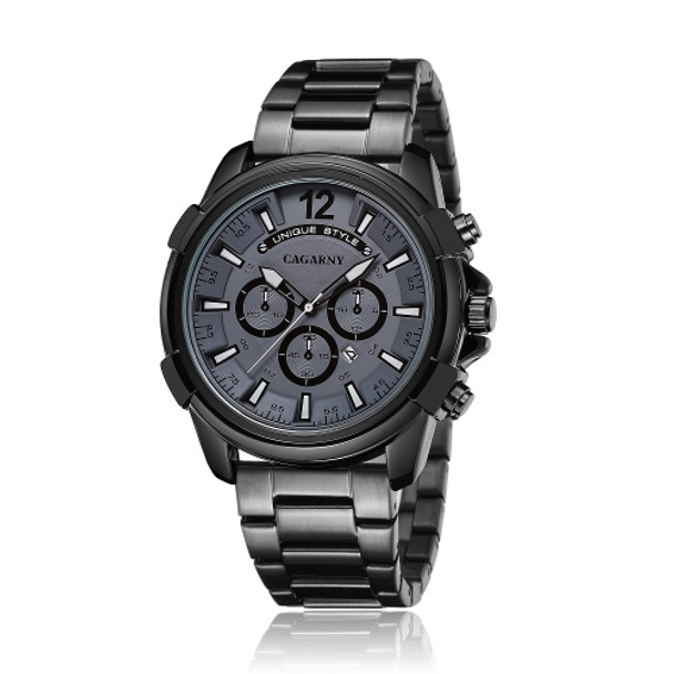 CAGARNY 6882 Fashion Waterproof Quartz Watch with Stainless Steel Band