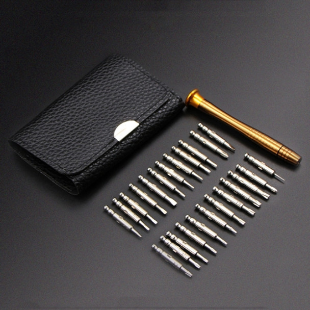 2 Sets 25 In 1 Multi-Purpose Leather Case Manual Screwdriver Batch Set Mobile Phone Notebook Repair Tool(With Magnetic)