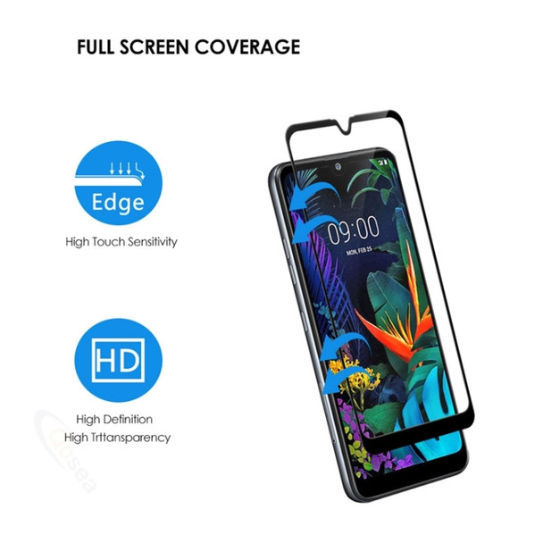 Ultra-thin Clear 9H 2.5D Explosion-proof Full ScreenTempered Glass Film for LG G8S ThinQ(Black)