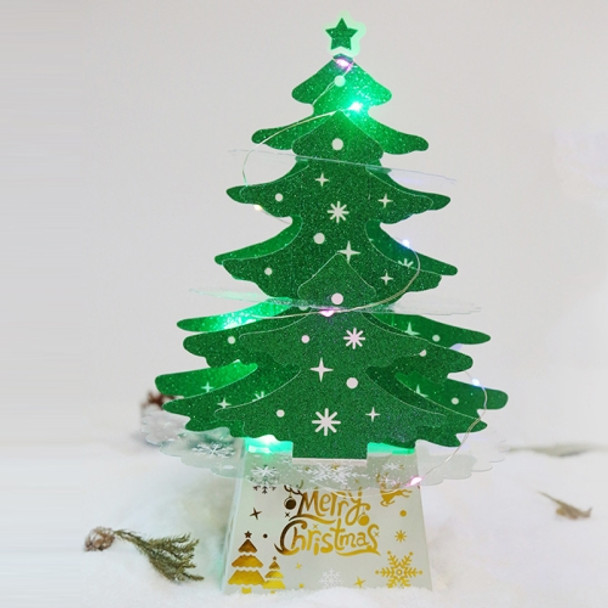 2 PCS Christmas Decorations Mini Desktop Christmas Tree Ornaments, Specification: Green Color Lamp