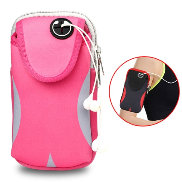 Multi-functional Sports Armband Waterproof Phone Bag for 5.5 Inch Screen Phone, Size: L(Pink)