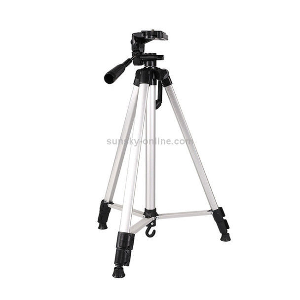 Live Broadcast Tripod 3-Section Folding Legs Aluminum Alloy Tripod Mount with U-Shape Three-Dimensional Tripod Head & Phone Clamp for DSLR & Digital Camera, Adjustable Height: 47.5-133cm