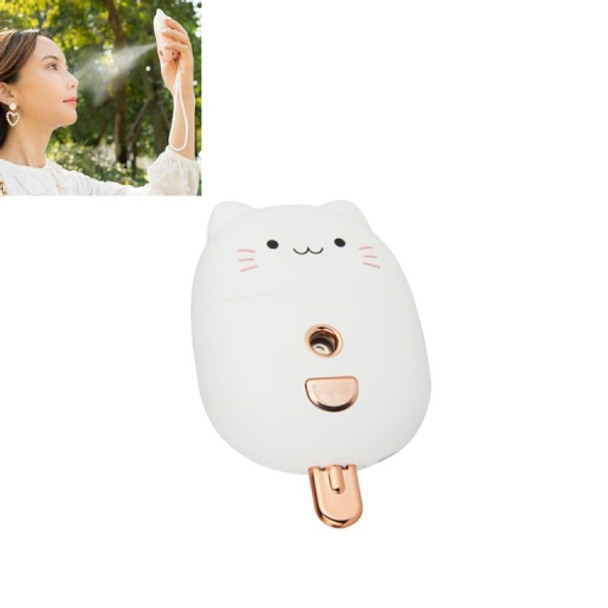 Handheld Water Hydration Humidification Steaming Face Instrument Automatic Alcohol Sprayer Nano Disinfection Spray with Anti-satyr Alarm Function(White)