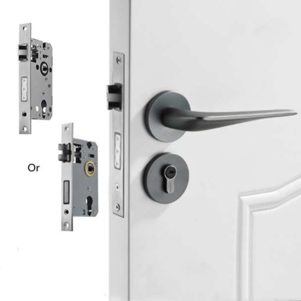 Magnetic Lock Mute Split Lock Solid Space Aluminum Indoor Door Lock, Style:With Standard Round Base(Grey)