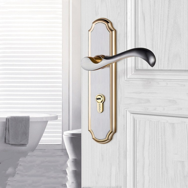 COBBE Indoor Bedroom Door Lock Bathroom Toilet Silent Door Handle Household Universal  Lock, Color:Brushed Gold