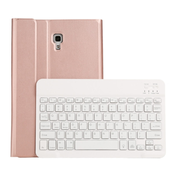 ST590S Bluetooth 3.0 Fine Wool Texture PU Leather ABS Detachable Seven-color Backlight Bluetooth Keyboard Leather Case for Samsung Galaxy Tab A 10.5 inch T590 / T595, with Pen Slot & Holder (Rose Gold)