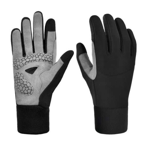 Boodun Long Finger Cycling Gloves Outdoor Sports Hiking Bike Gloves, Size: M(Black)