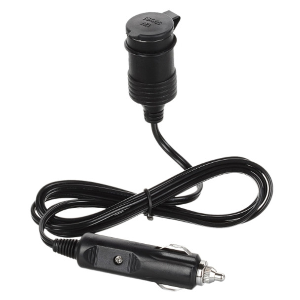 Jtron Premium 12V Car Cigarette Lighter Socket Extension Cord, Fused with Cover, Length: 2m(Black)