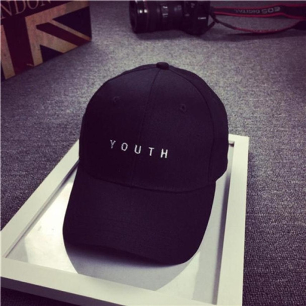 Cotton Mens Hat Youth Letter Print Unisex Women Men Hats Baseball Cap Casual Caps(Black)