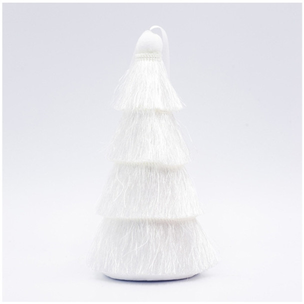 2 PCS Tassel Christmas Tree Ornaments Creative Home Decoration Ornaments( White )