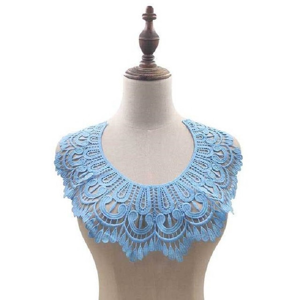 Sky Blue Milk Silk Lace Embroidered Collar Three-dimensional Hollow Fake Collar DIY Clothing Accessories, Size: 32 x 32cm