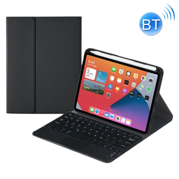 HK006C Detachable Bluetooth Keyboard Leather Tablet Case with Touchpad & Holder for iPad mini 6(Black)