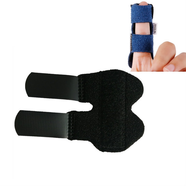 Aluminium Plate Finger Correction Sleeve Fixing Belt Finger Fracture Fixing Splint(Children Black)