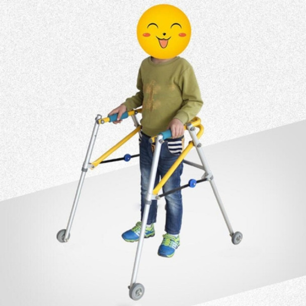 Directional Four-wheel Walker With Cerebral Palsy Children Rehabilitation Training Equipment Walker Standing Frame, Specification: 4071 Large(Foggy Silver)