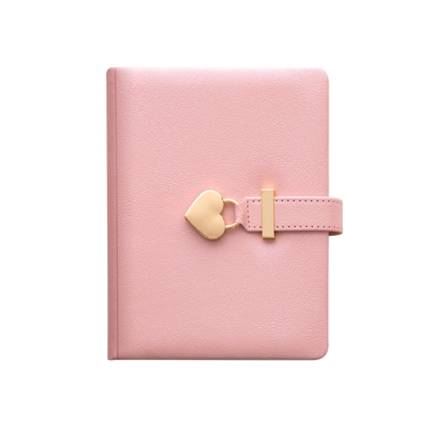 8032 Couple Notebook With Lock Hardcover Notepad Handbook(Pink)