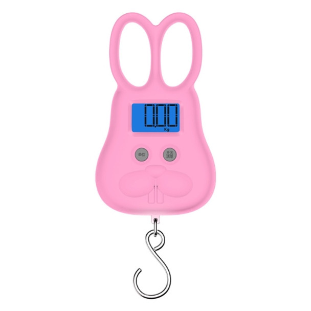 2 PCS Rabbit Shape Electronic Scale Express Scale Cartoon Portable Hanging Scale Battery Style(Pink)