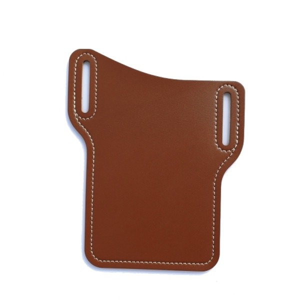 2 PCS Men PU Leather Outdoor Sports Waist Belt Hanging Mobile Phone Bag(Dark Brown)
