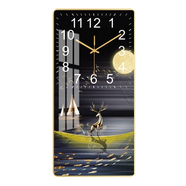 Rectangular Crystal Ceramic Clock Study Living Room Wall Clock Household Simple Clock(m30)