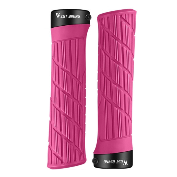 WEST BIKING Bicycle Anti-Skid And Shock-Absorbing Comfortable Grip Cover(Rose Red)