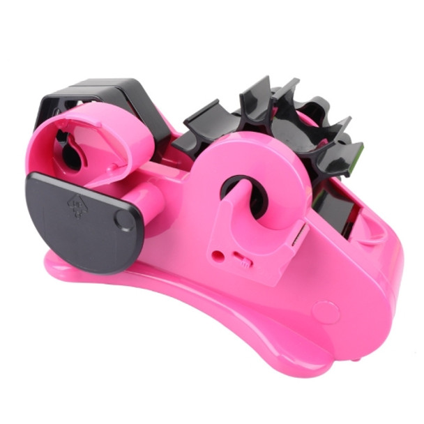 Multifunctional Tape Cutter Automatic Roller Tape Holder(35mm Rose Red)