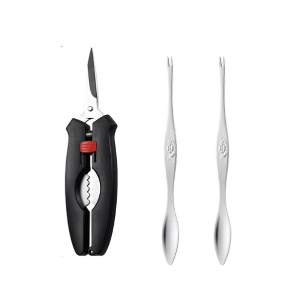 Crab Tool 304 Stainless Steel Crab Fork Crab Scissors Crab Needle,Style: 2 Fork 1 Knife