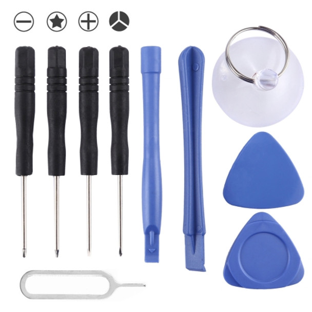 10 in 1 (4 x Screwdriver + 2 x Teardown Rods + 1 x Chuck + 2 x Triangle on Thick Slices + Eject Pin) Disassembly Repairing Tool for Smart Phones