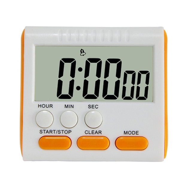 Kitchen Timer 24 Hours Digital Alarm Clock LCD Screen Magnetic Backing for Cooking Baking(Orange)
