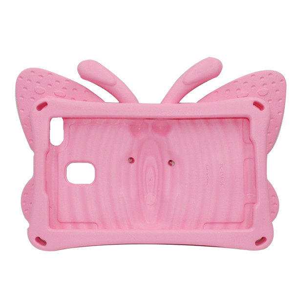 For Galaxy Tab A 8.0 T380/385/T387/T330/331/T377V Butterfly Bracket Style EVA Children Falling Proof Cover Protective Case(Pink)