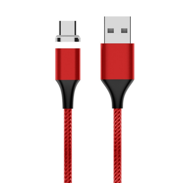 M11 5A USB to USB-C / Type-C Nylon Braided Magnetic Data Cable, Cable Length: 2m (Red)