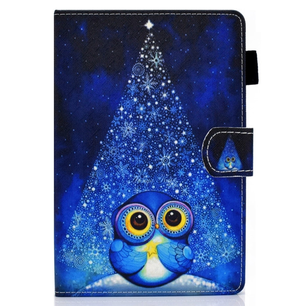 For Samsung Galaxy Tab A 8.0 / T350 Colored Drawing Stitching Horizontal Flip Leather Case with Holder & Card Slots & Sleep / Wake-up Function(Night Sky Owl)